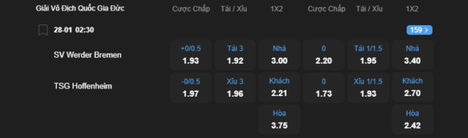 Nhận định b&oacute;ng đ&aacute; Bremen vs Hoffenheim
