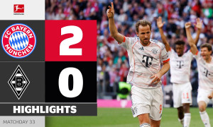 Highlight bóng đá Bayern vs Monchengladbach: Harry Kane toả sáng ngày đầu nâng cúp
