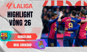 Highlight bóng đá Barca vs Real Sociedad: THẺ ĐỎ tai hại, đòi lại NGÔI ĐẦU