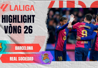 Highlight bóng đá Barca vs Real Sociedad: THẺ ĐỎ tai hại, đòi lại NGÔI ĐẦU