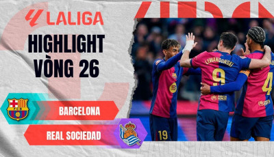 Highlight bóng đá Barca vs Real Sociedad: THẺ ĐỎ tai hại, đòi lại NGÔI ĐẦU